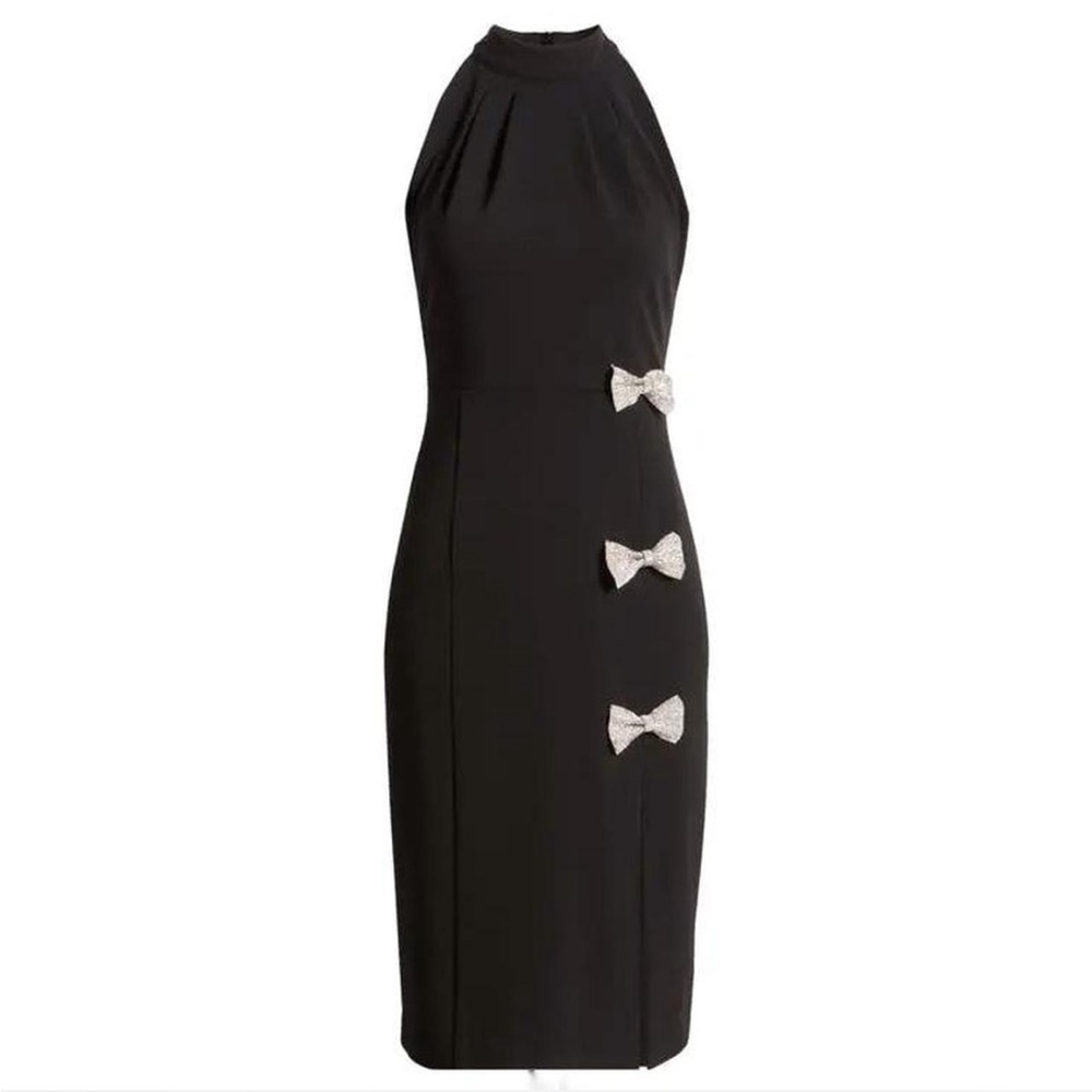 Designer Halter Dress with Bow Details